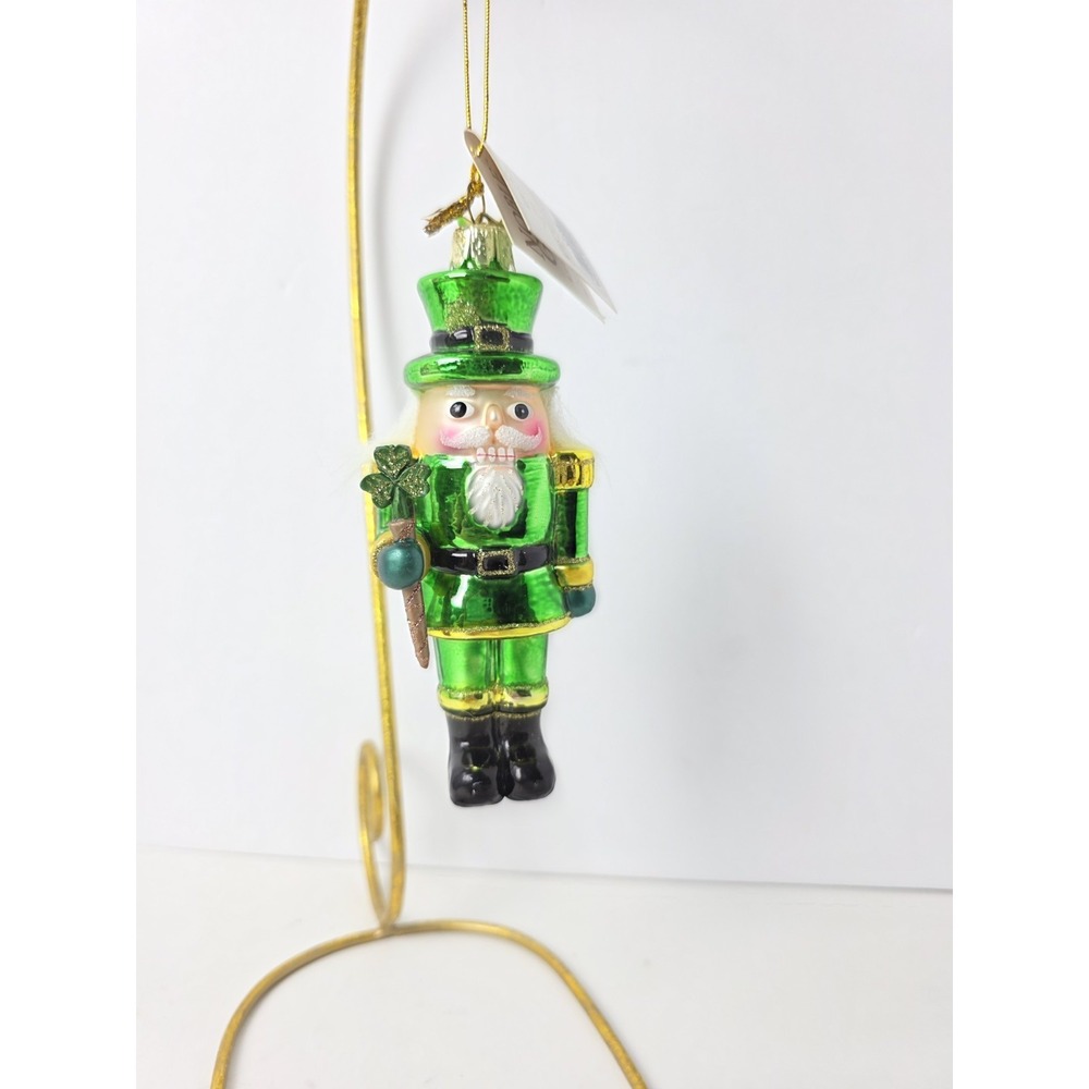 Kurt Adler Glass ornament Christmas St Patrick's Day Irish Nutcracker 5"